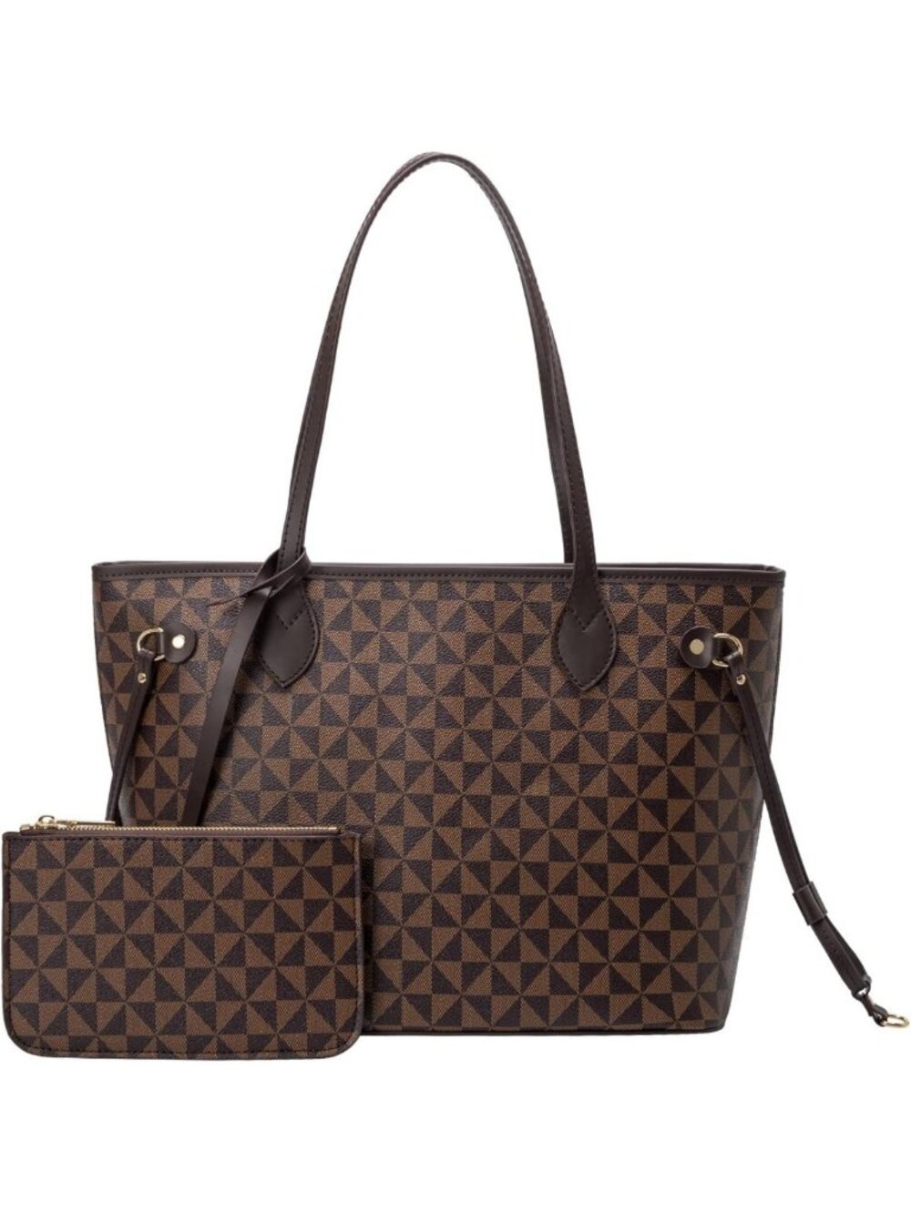 Chic Checkered Tote & Satchel Set for Women - Stylish Shoulder Bags + Wallet